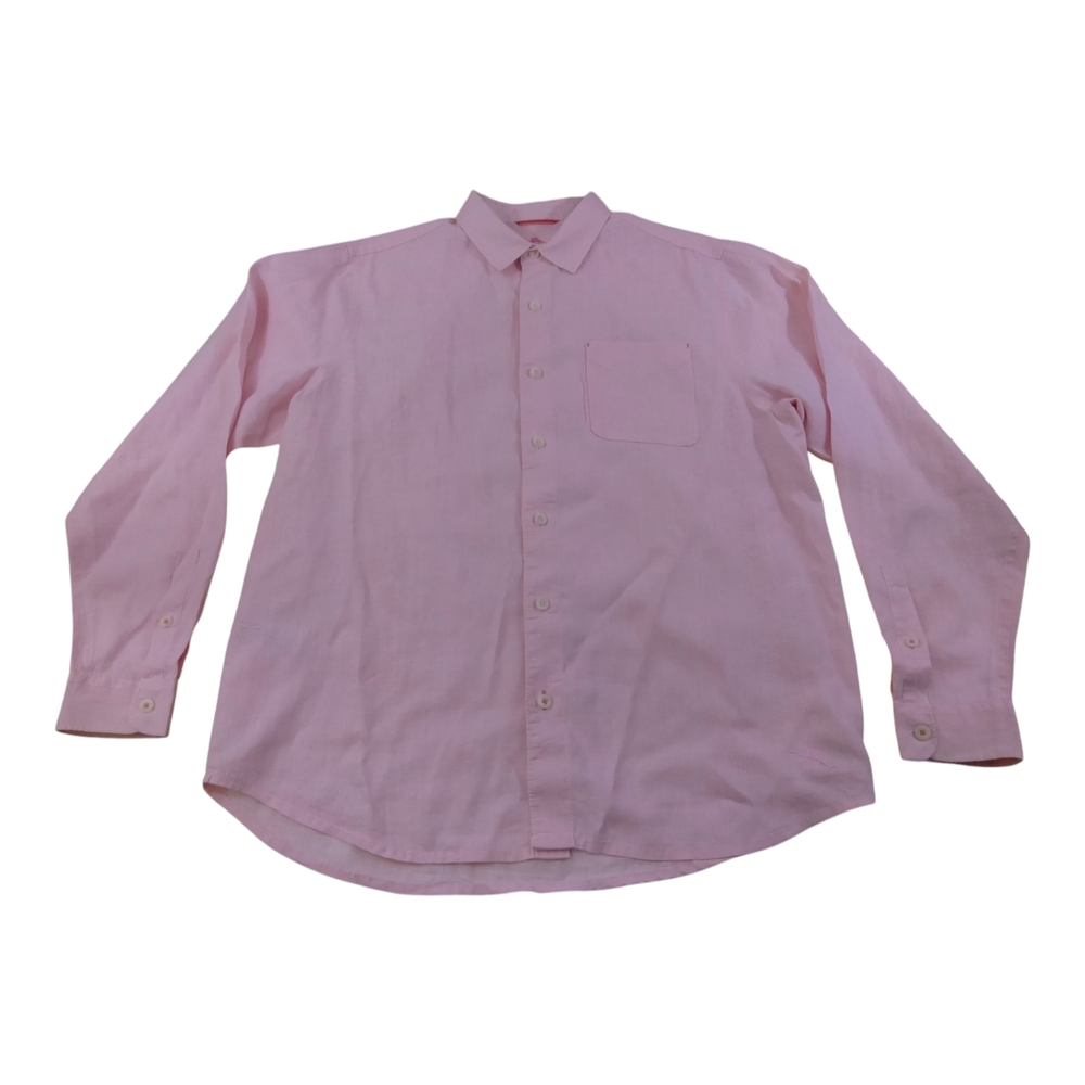 Tommy Bahama Light Pink 100% Linen Shirt Long Sleeve Size LT Tall